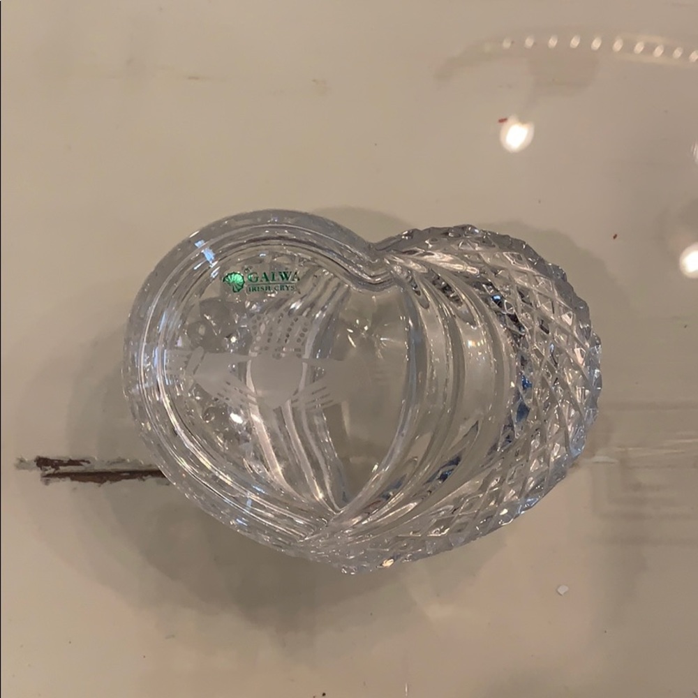Crystal heart box/ring dish from Ireland